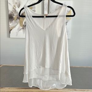 GB Asymmetrical Cream Sleeveless Tank Top